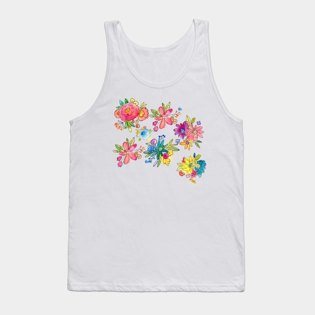 Water Color Florals Tank Top by justrachna